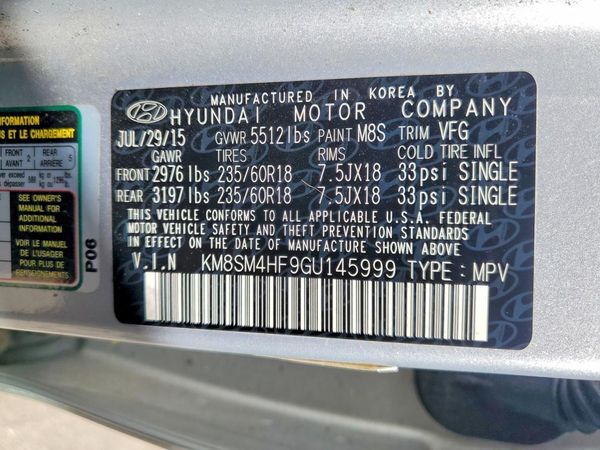 2016 HYUNDAI SANTA FE GI