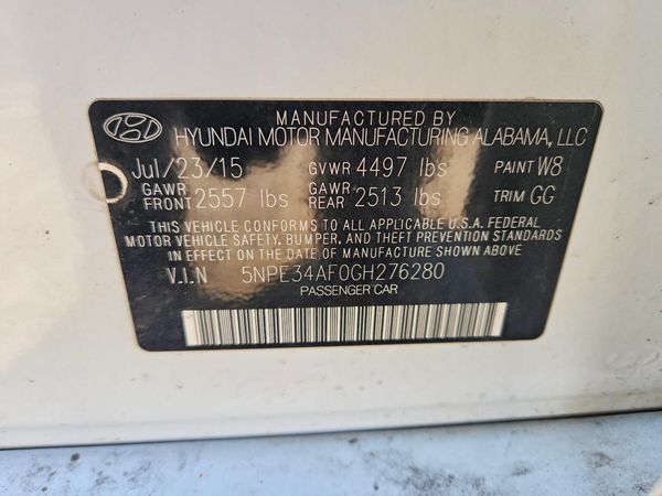 2016 HYUNDAI SONATA