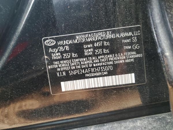 2019 HYUNDAI SONATA