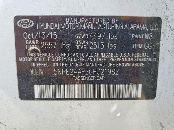 2016 HYUNDAI SONATA