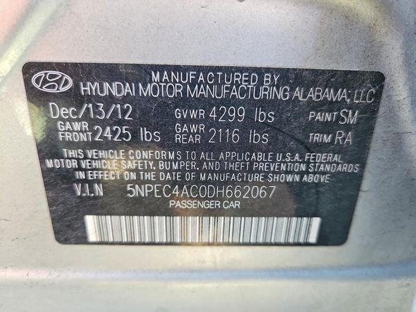2013 HYUNDAI SONATA