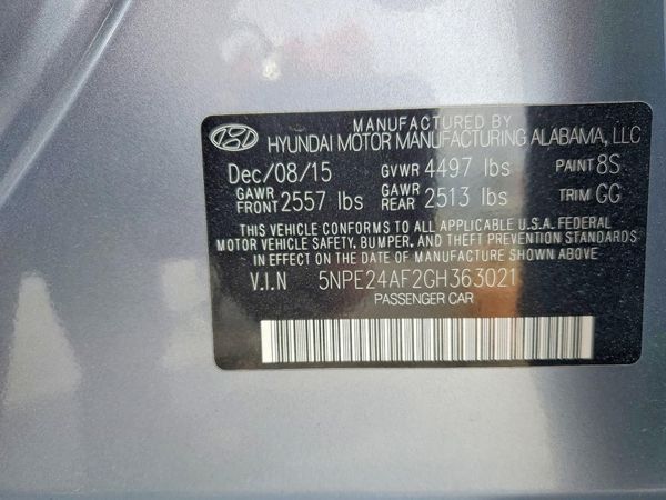 2016 HYUNDAI SONATA