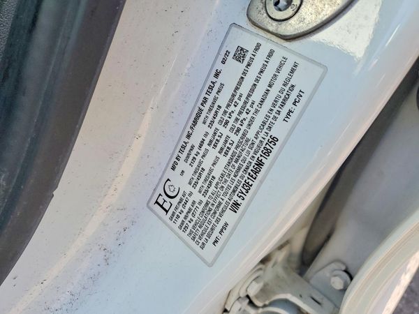 2022 TESLA MODEL 3 STANDARD RAN