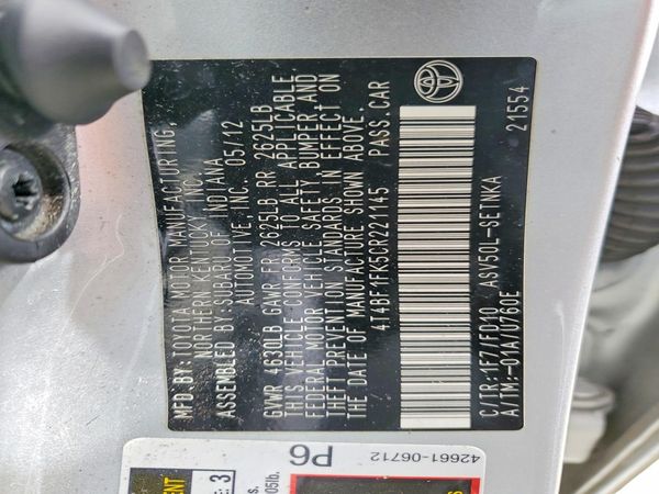 2012 TOYOTA CAMRY
