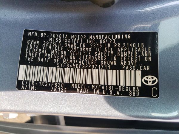 2023 TOYOTA COROLLA