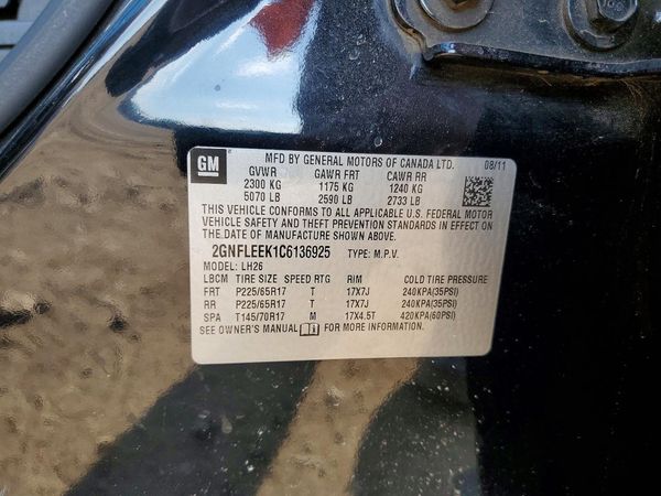 2012 CHEVROLET EQUINOX 1LT
