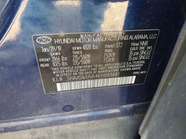 2019 HYUNDAI SANTA FE Limited, Ultimate