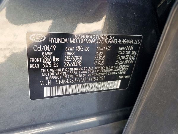 2020 HYUNDAI SANTA FE SEL