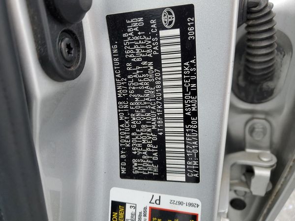 2012 TOYOTA CAMRY