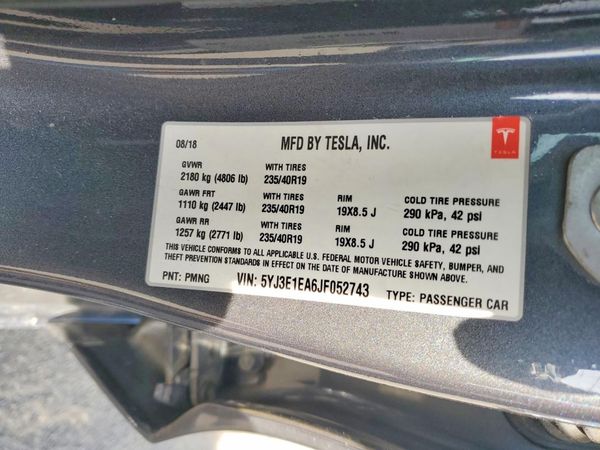 2018 TESLA MODEL 3
