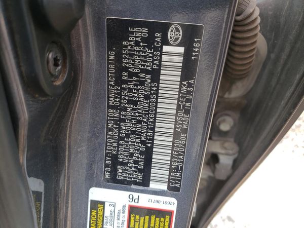 2012 TOYOTA CAMRY