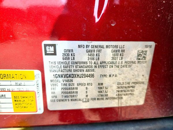 2017 CHEVROLET TRAVERSE 1LT