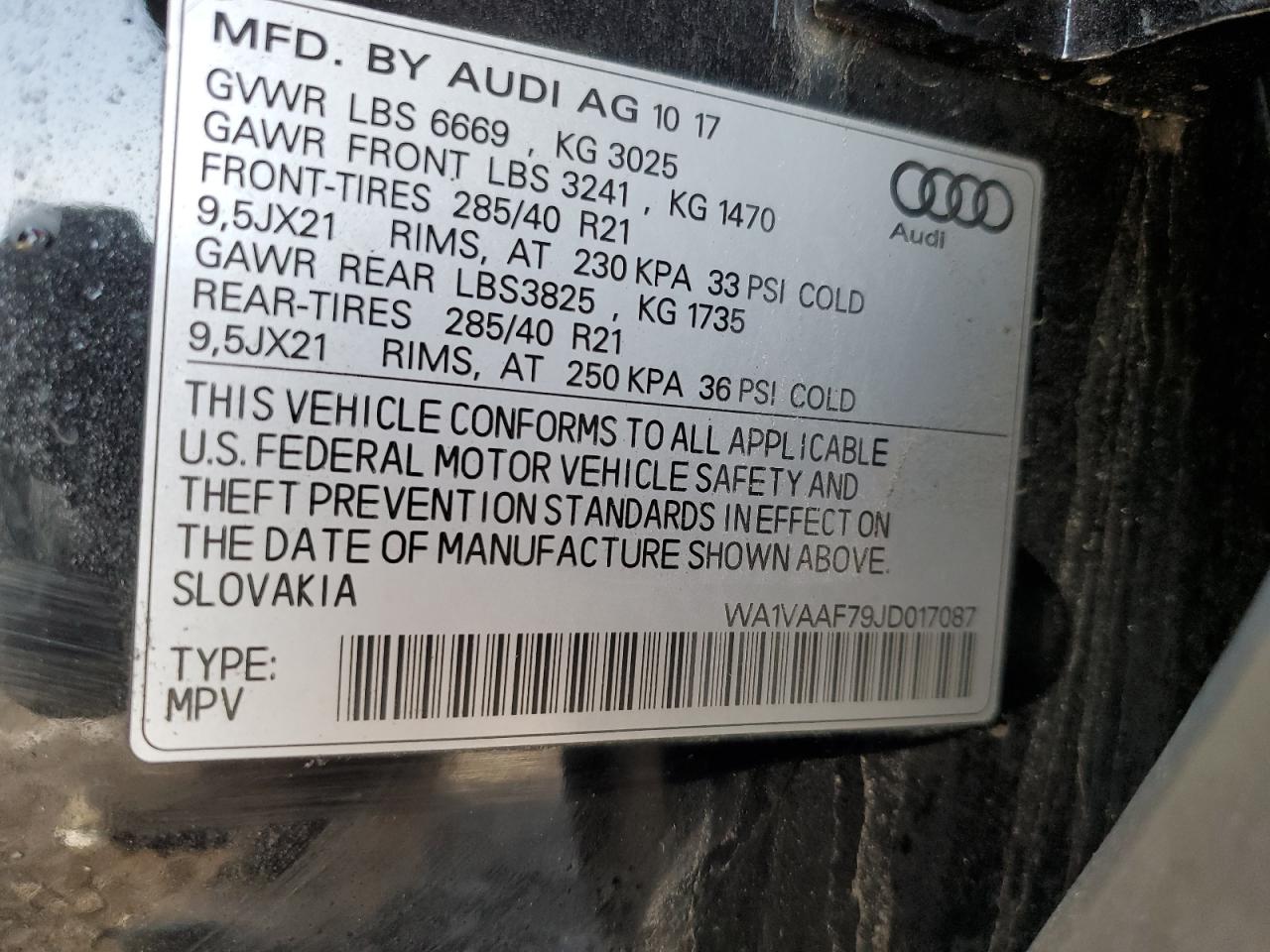 2018 AUDI Q7 quattro Prestige
