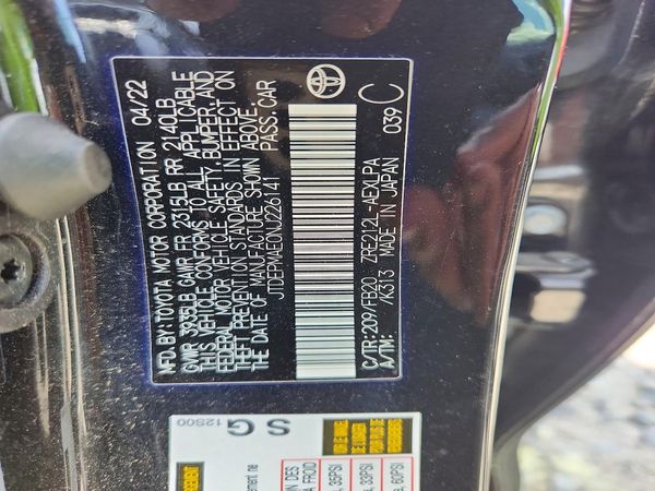 2022 TOYOTA COROLLA LE