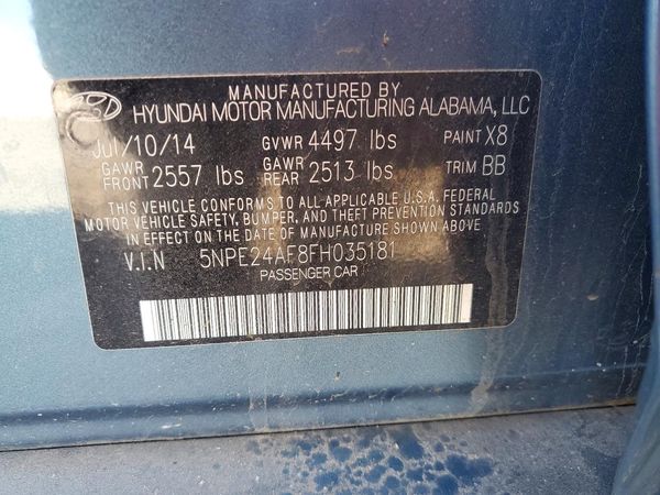 2015 HYUNDAI SONATA SE, ECO — VINS