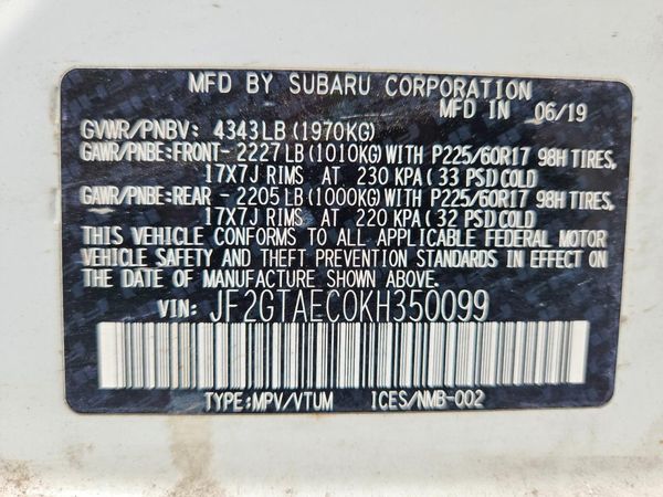2019 SUBARU CROSSTREK