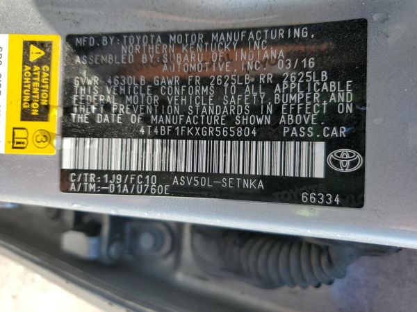 2016 TOYOTA CAMRY