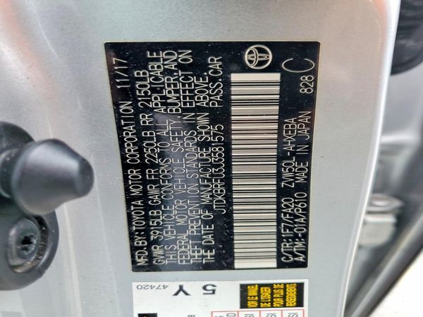 2018 TOYOTA PRIUS One/Two — VINS