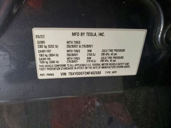 2022 TESLA MODEL Y