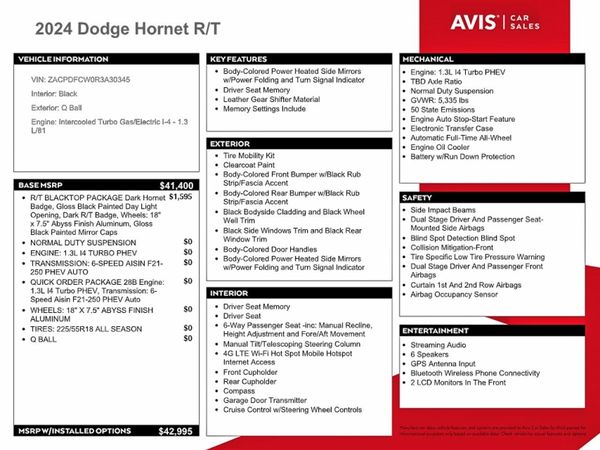 2024 DODGE HORNET R/T