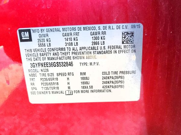 2016 CADILLAC SRX Luxury