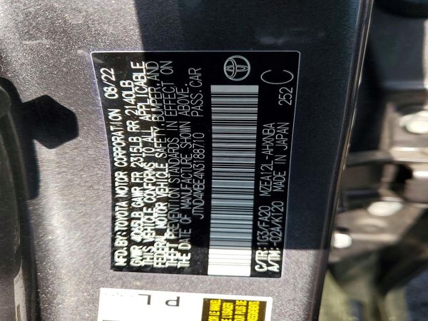2022 TOYOTA COROLLA HA SE
