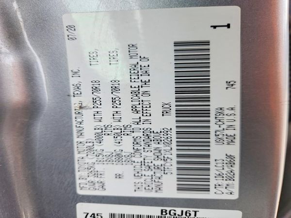 2020 TOYOTA TUNDRA SR5 Grade