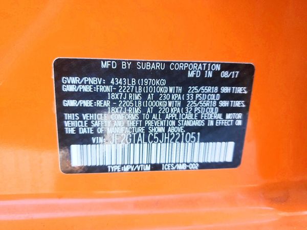 2018 SUBARU CROSSTREK Limited+ES+BSD