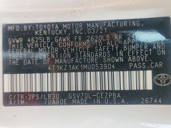 2021 TOYOTA CAMRY
