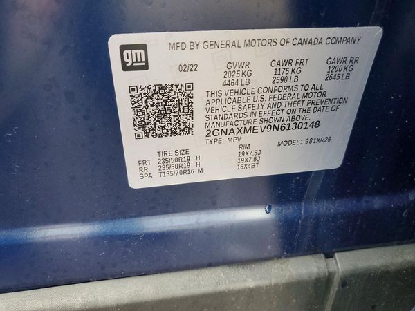2022 CHEVROLET EQUINOX RS (3LT)