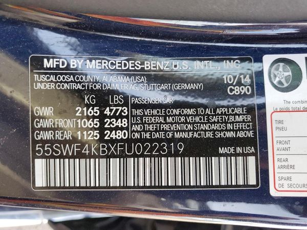 2015 MERCEDES-BENZ C 4-MATIC
