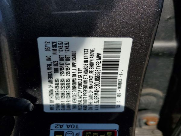 2012 HONDA CRV EX