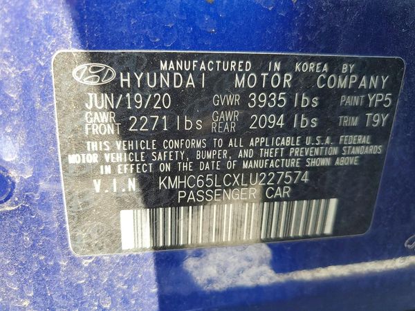 2020 HYUNDAI IONIQ HYBRID
