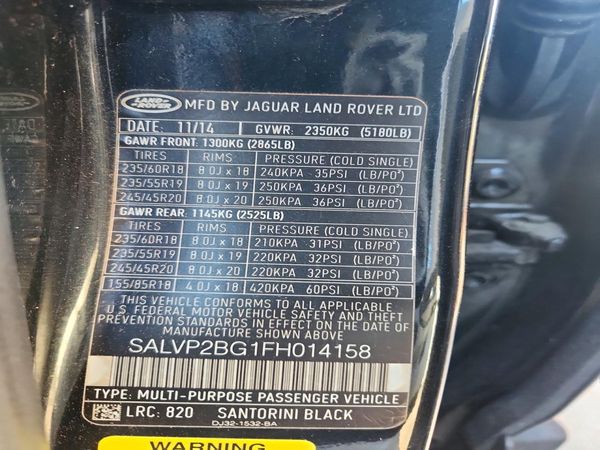 2015 LAND ROVER RANGEROVER Pure Plus