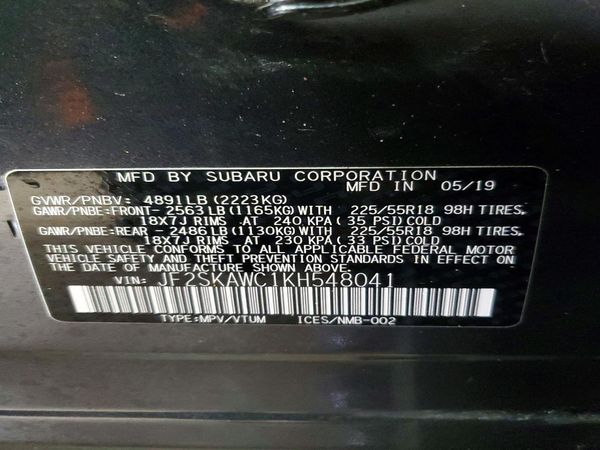 2019 SUBARU FORESTER
