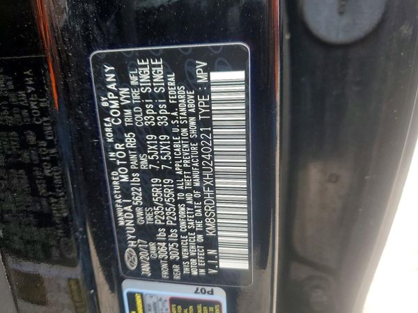 2017 HYUNDAI SANTA FE TOP