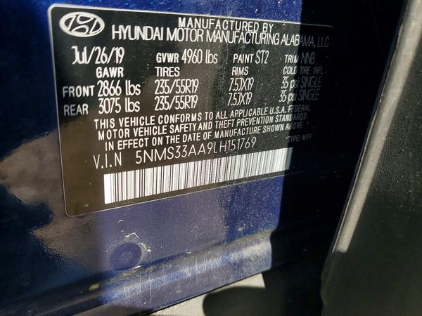 2020 HYUNDAI SANTA FE SEL