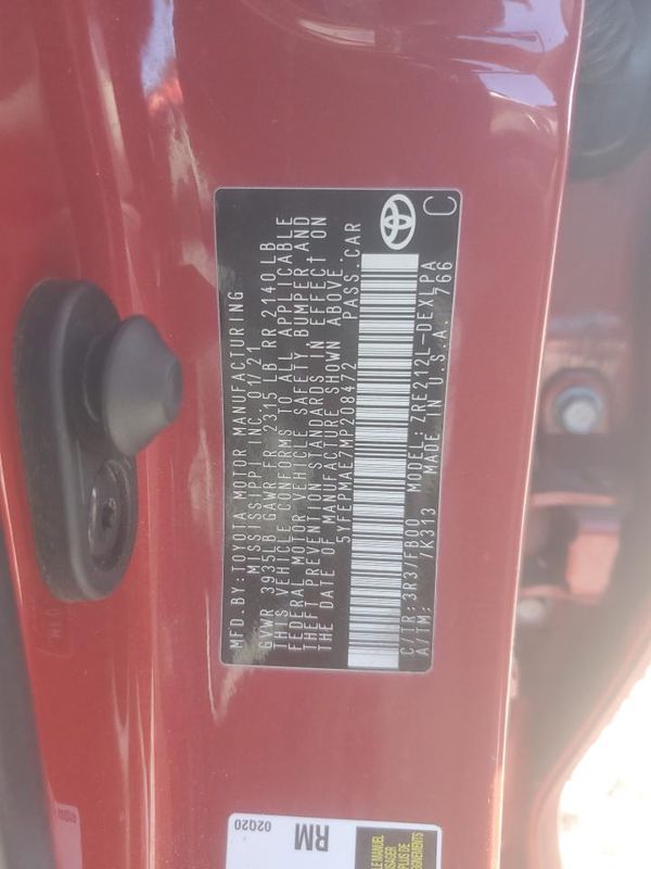 2021 TOYOTA COROLLA