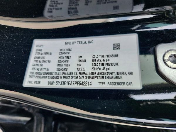 2023 TESLA MODEL 3