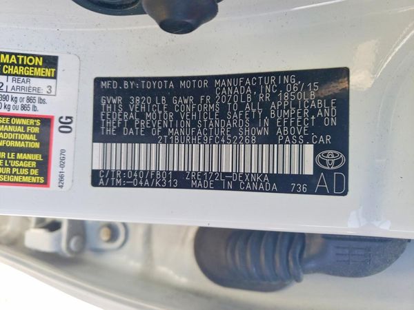 2015 TOYOTA COROLLA L/LE