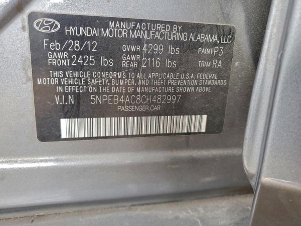 2012 HYUNDAI SONATA Middle-low level