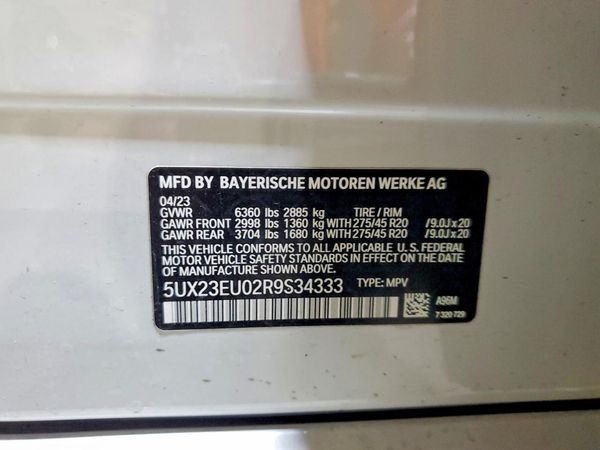2024 BMW X5 xDrive40i — VINS