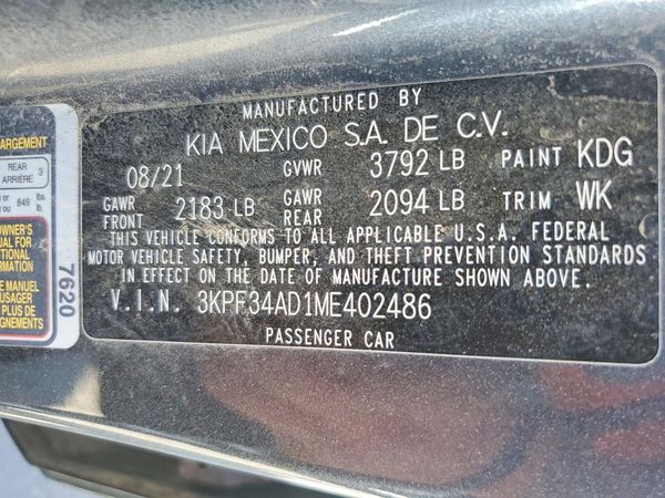 2021 KIA FORTE GT Line