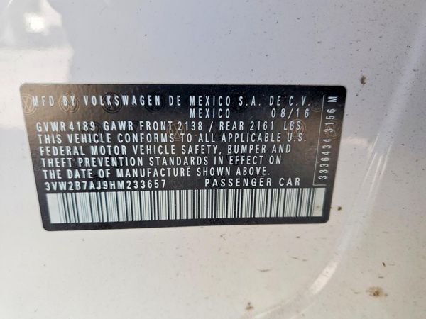 2017 VOLKSWAGEN JETTA
