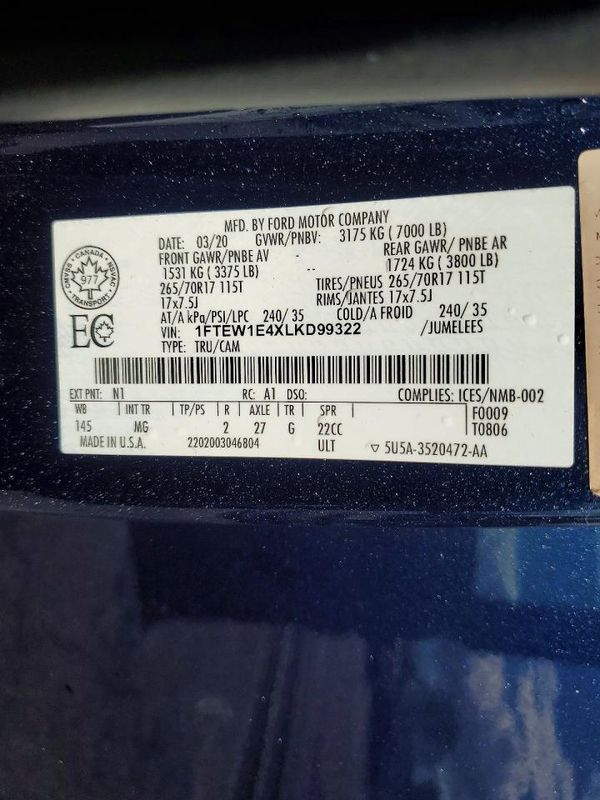 2020 FORD F150