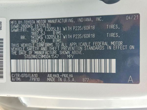 2021 TOYOTA SIENNA Limited