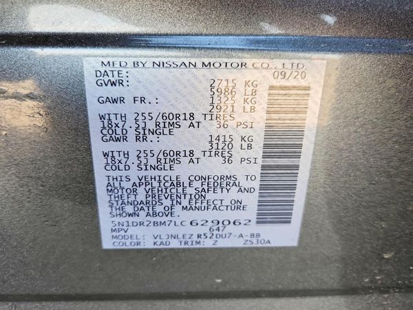 2020 NISSAN PATHFINDER SV