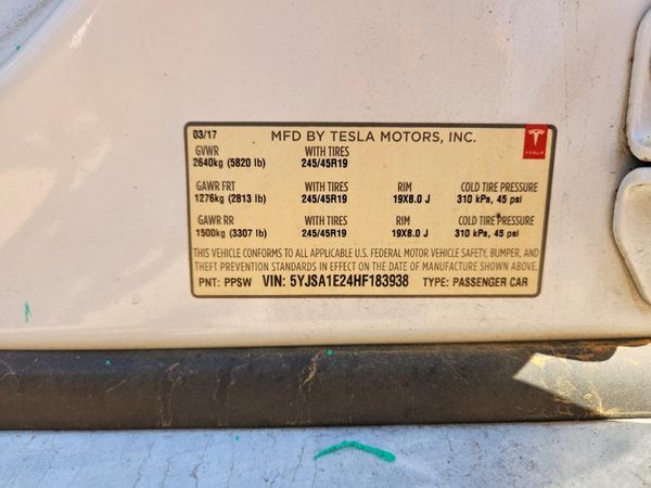 2017 TESLA MODEL S