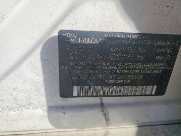 2013 HYUNDAI SONATA