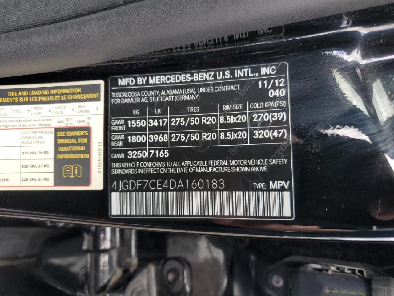2013 MERCEDES-BENZ GL GL450 4MATIC